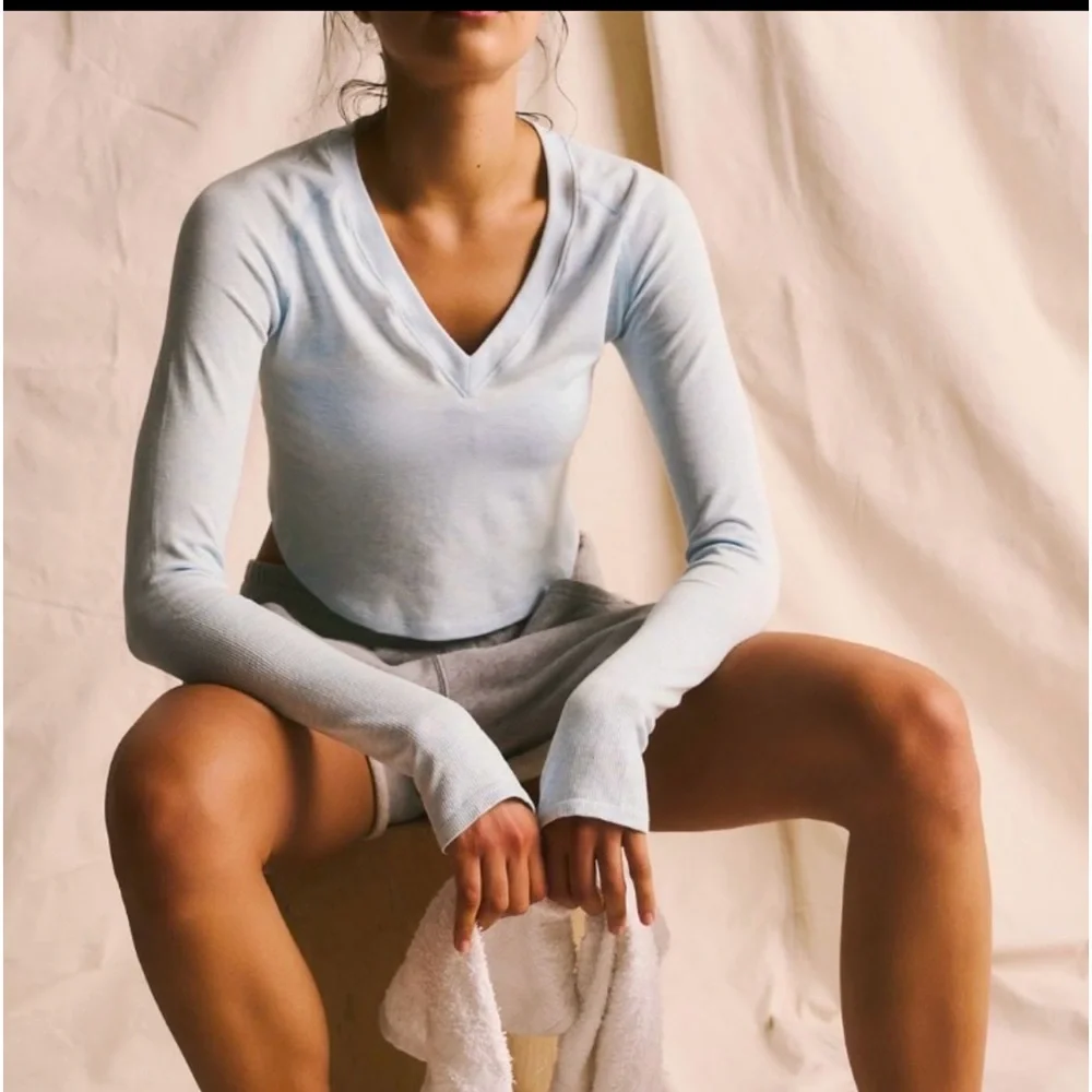 Free People, Too Good Long Sleeve. Color Blue Heather. - Picture 2 of 5